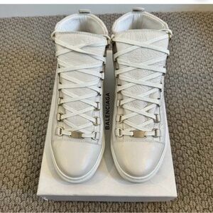 Balenciaga Cream Ankle Boots